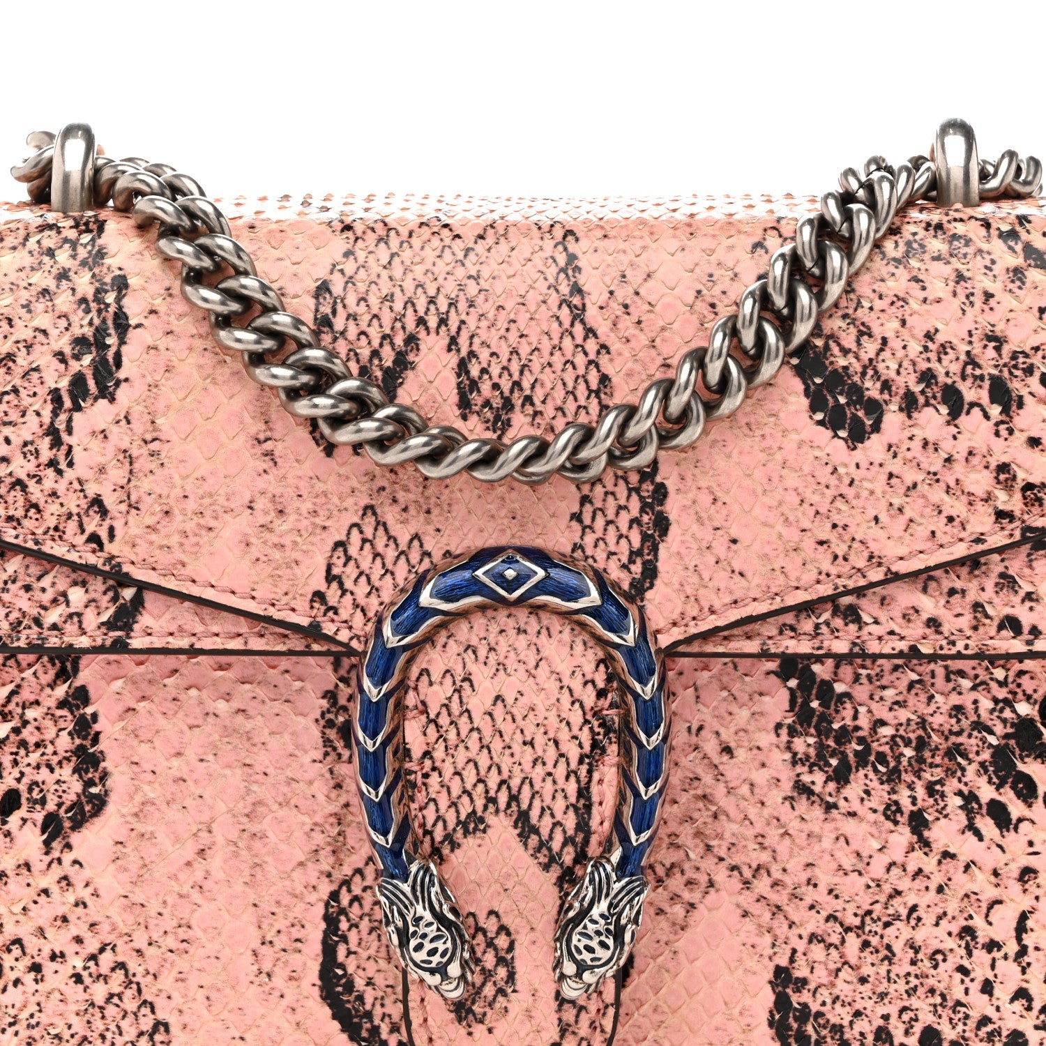 Snakeskin Enamel Mini Dionysus Shoulder Bag Pastel Pink