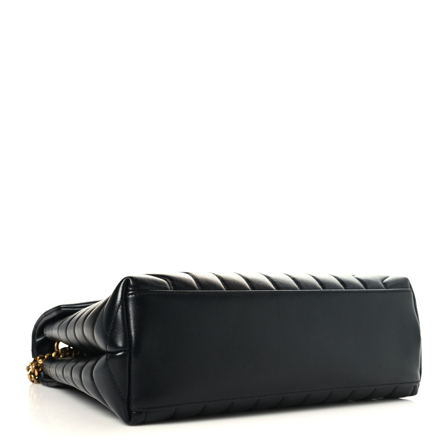 Calfskin Y Quilted Monogram Medium Loulou Chain Satchel Black Black