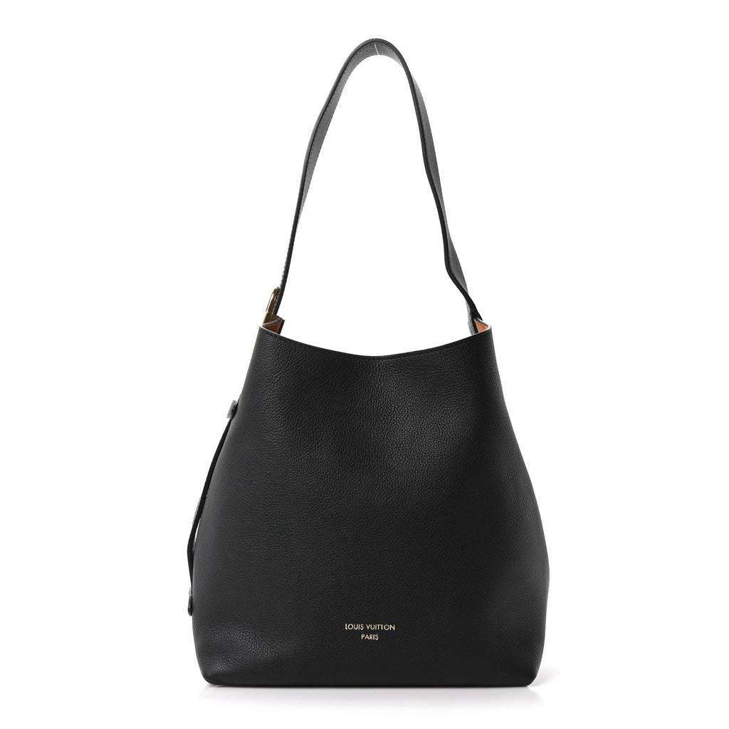 Grained Calfskin Low Key Hobo PM Black
