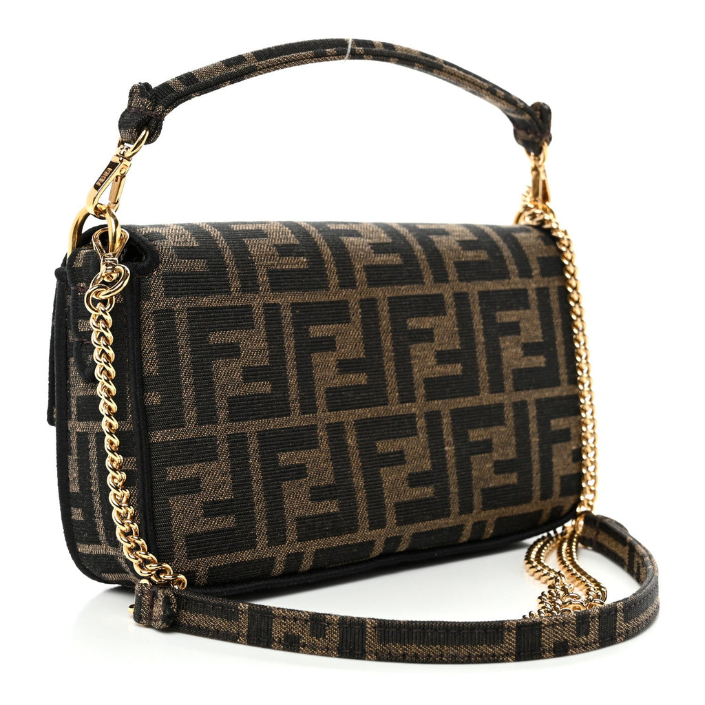 Fabric Jacquard FF 1974 Mini Baguette Tobacco Moro Black