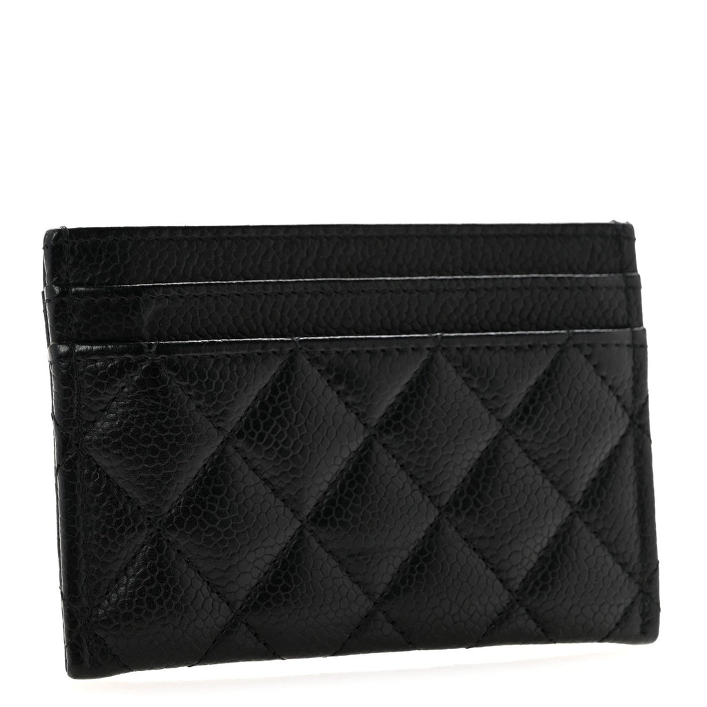 Caviar Quilted Boy Card Holder Black