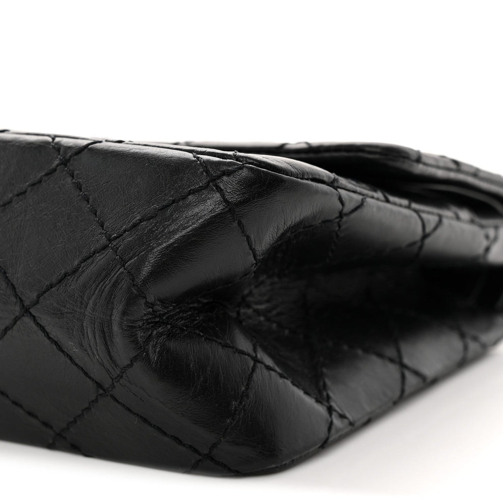Aged Calfskin Quilted 2.55 Reissue 225 Flap So Black