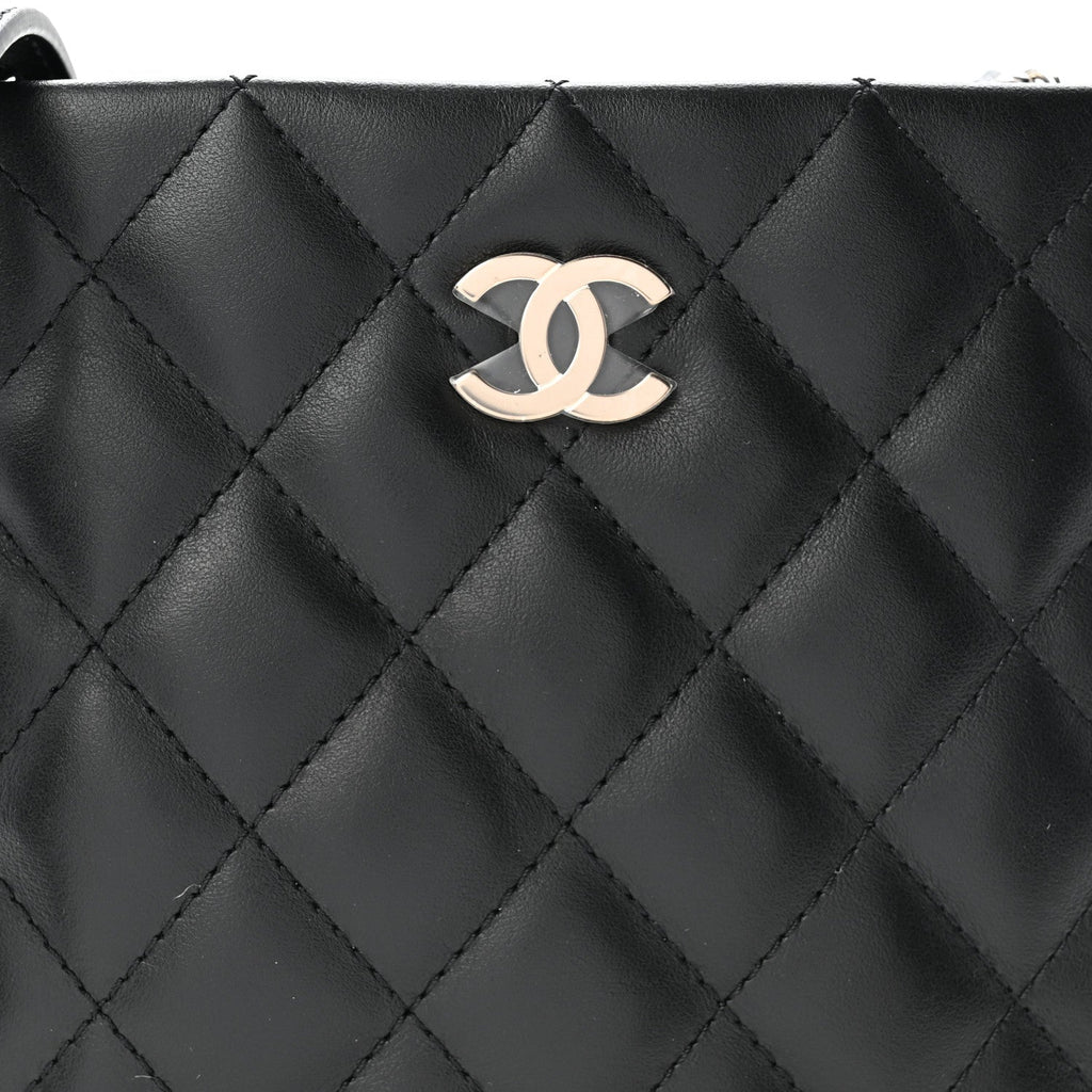 Lambskin Quilted Uniform Crossbody Bag Black