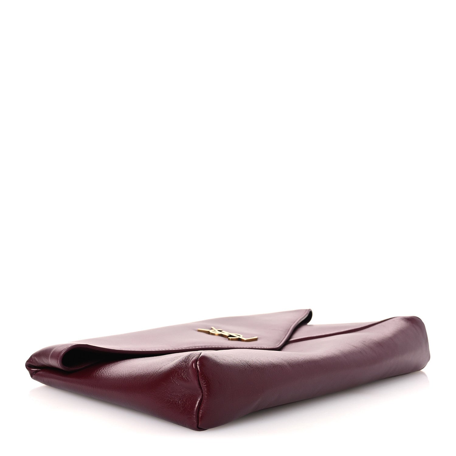 Lambskin Large Cassandre Envelope Pouch Dark Ruby