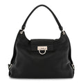 Calfskin Fanisa Gancini Large Hobo Black