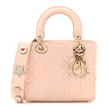 Lambskin Cannage Small Lucky Badges My Lady Dior Light Pink