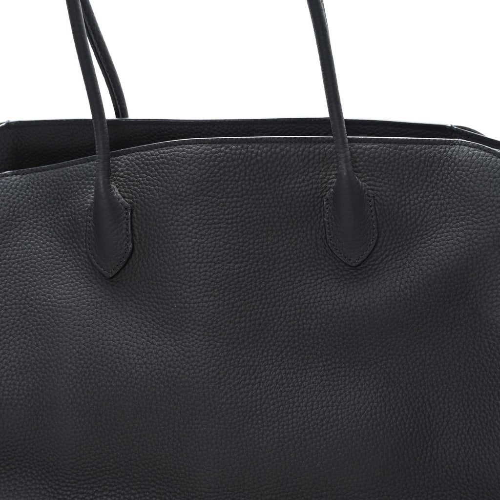 Matte Grained Calfskin Marlo Tote Black