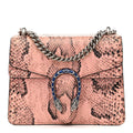 Snakeskin Enamel Mini Dionysus Shoulder Bag Pastel Pink