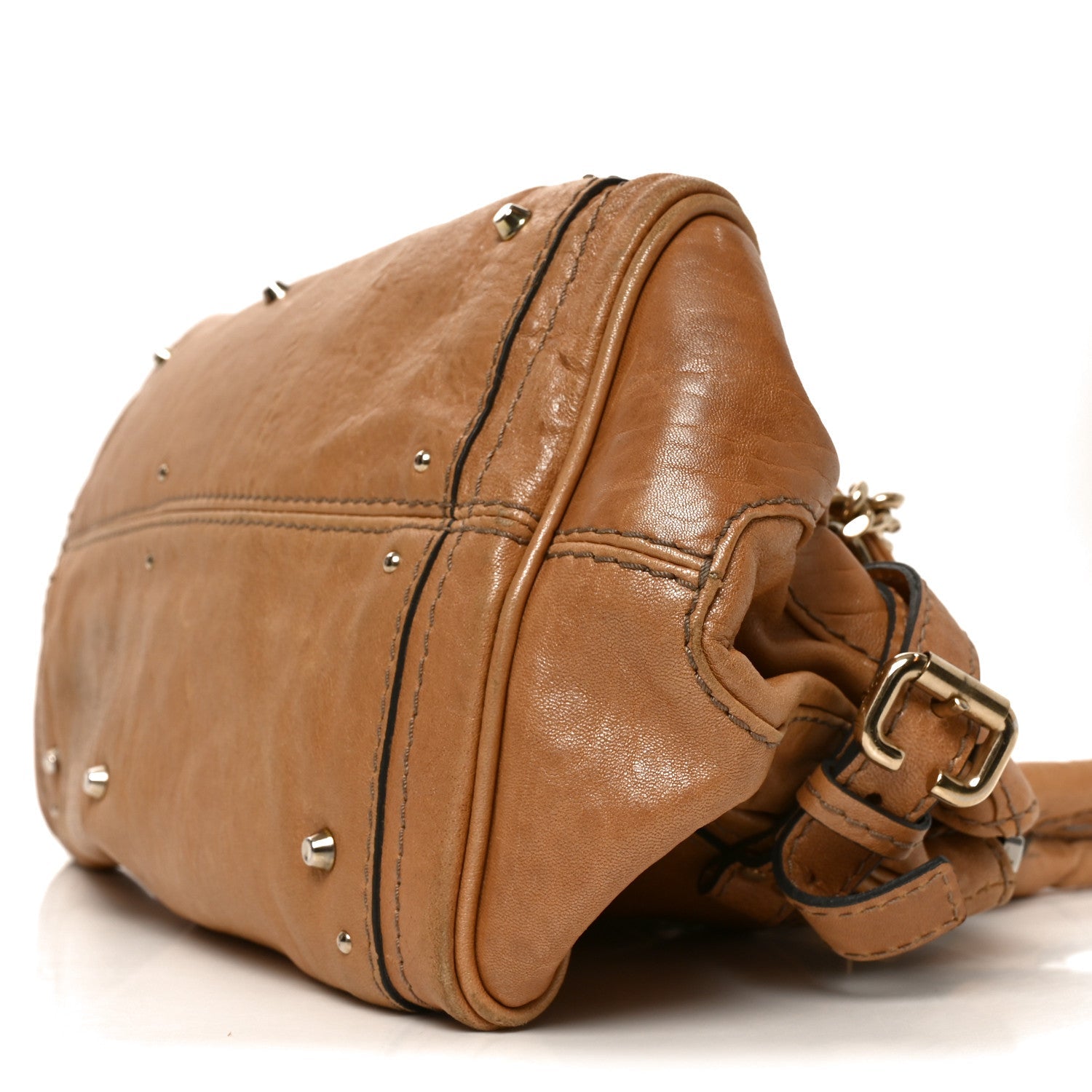 Calfskin Medium Paddington Capsule Satchel Brown