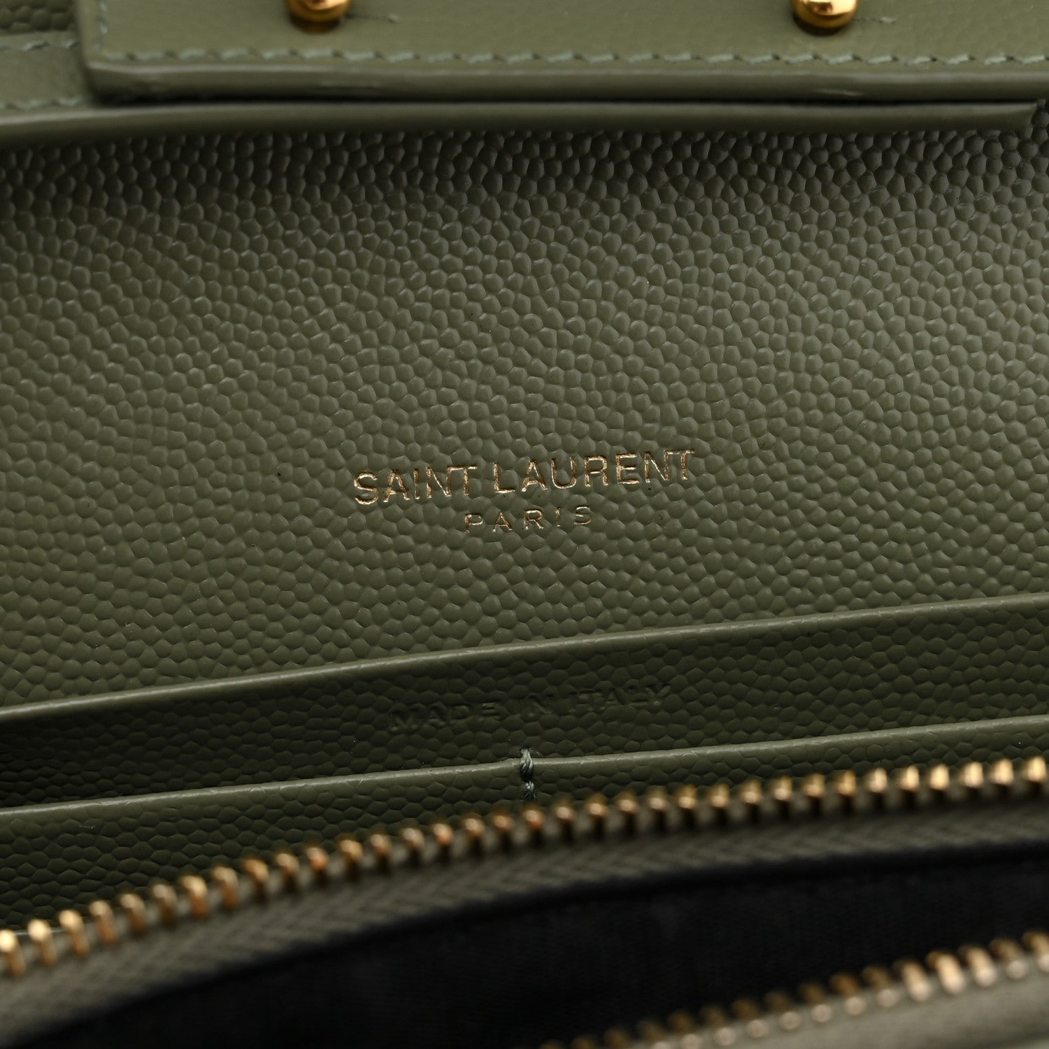 Grain De Poudre Matelasse Chevron Monogram Chain Wallet Light Sage