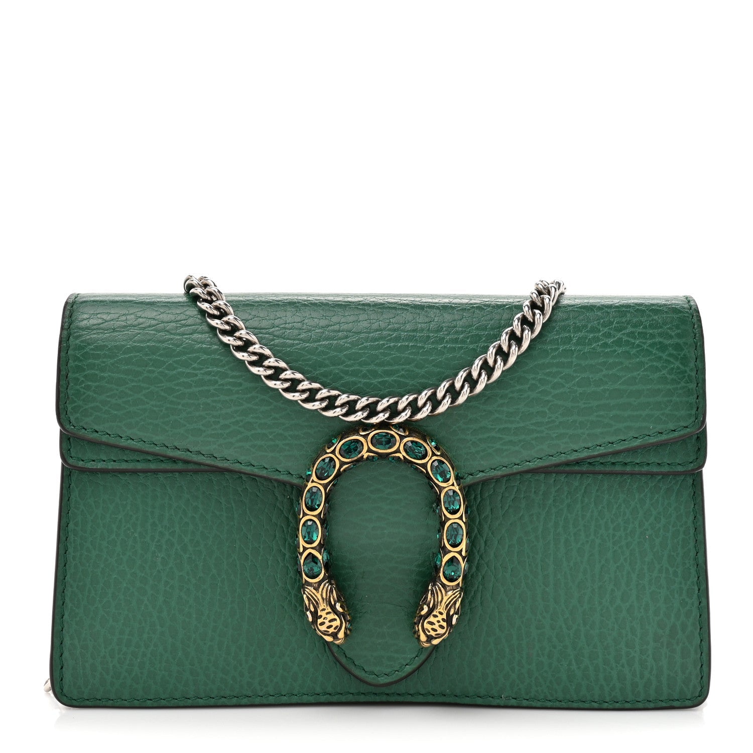 Dollar Calfskin Crystal Super Mini Dionysus Shoulder Bag Emerald