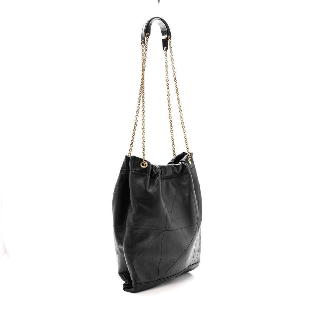 Lambskin Matelasse Monogram Medium Jamie 4.3 Pochon Black