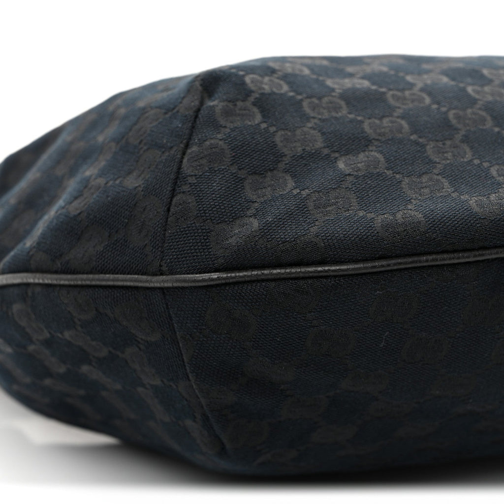 Monogram Web Medium Half Moon Hobo Black