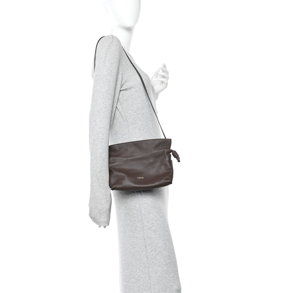 Calfskin Mini Flamenco Knot Bag Chocolate