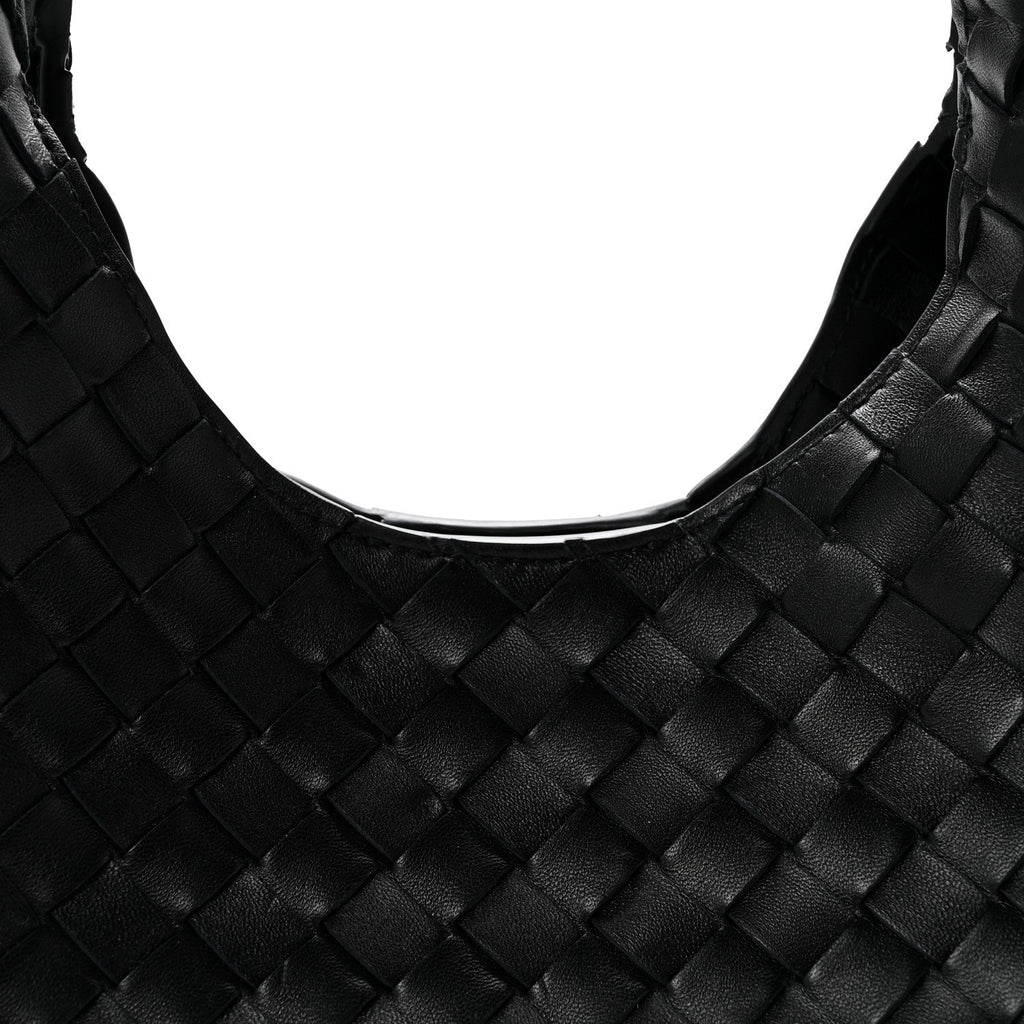 Nappa Intrecciato Small Campana Shoulder Bag Black