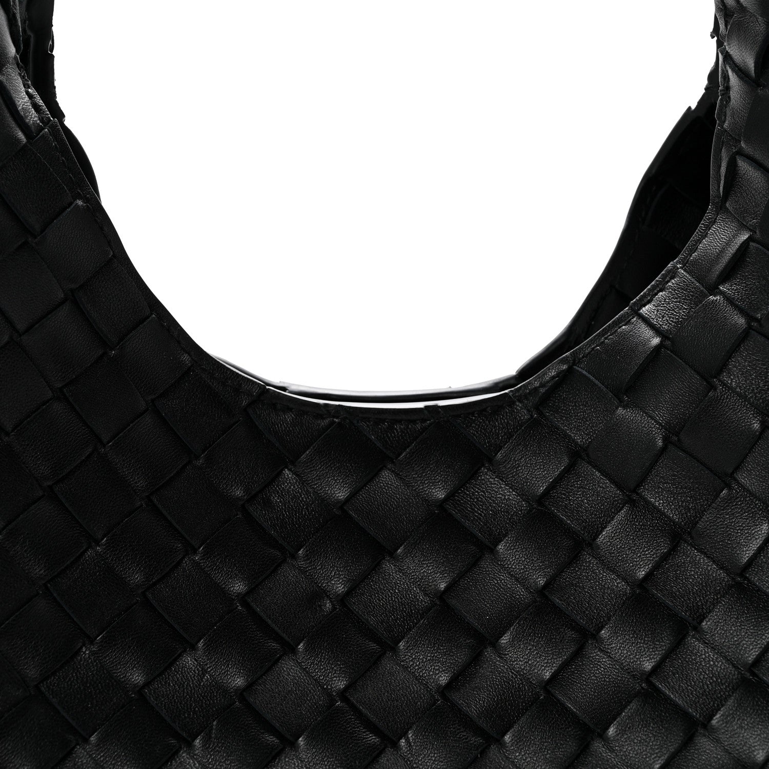 Nappa Intrecciato Small Campana Shoulder Bag Black