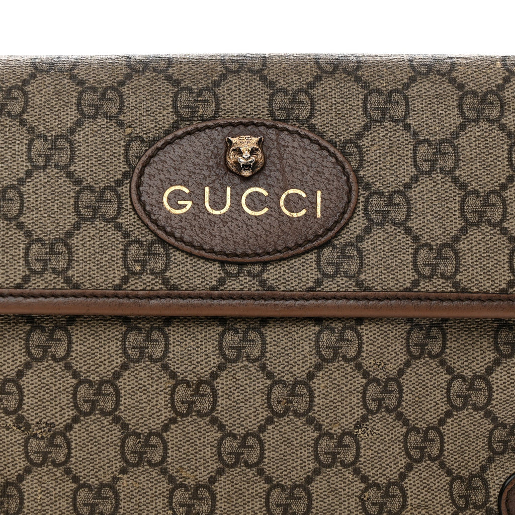 GG Supreme Monogram Neo Vintage Web Belt Bag Brown