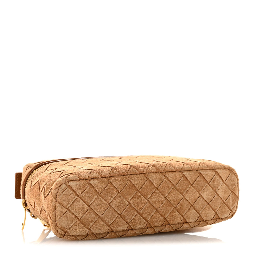Suede Intrecciato Bang Bang Vanity Case Amber