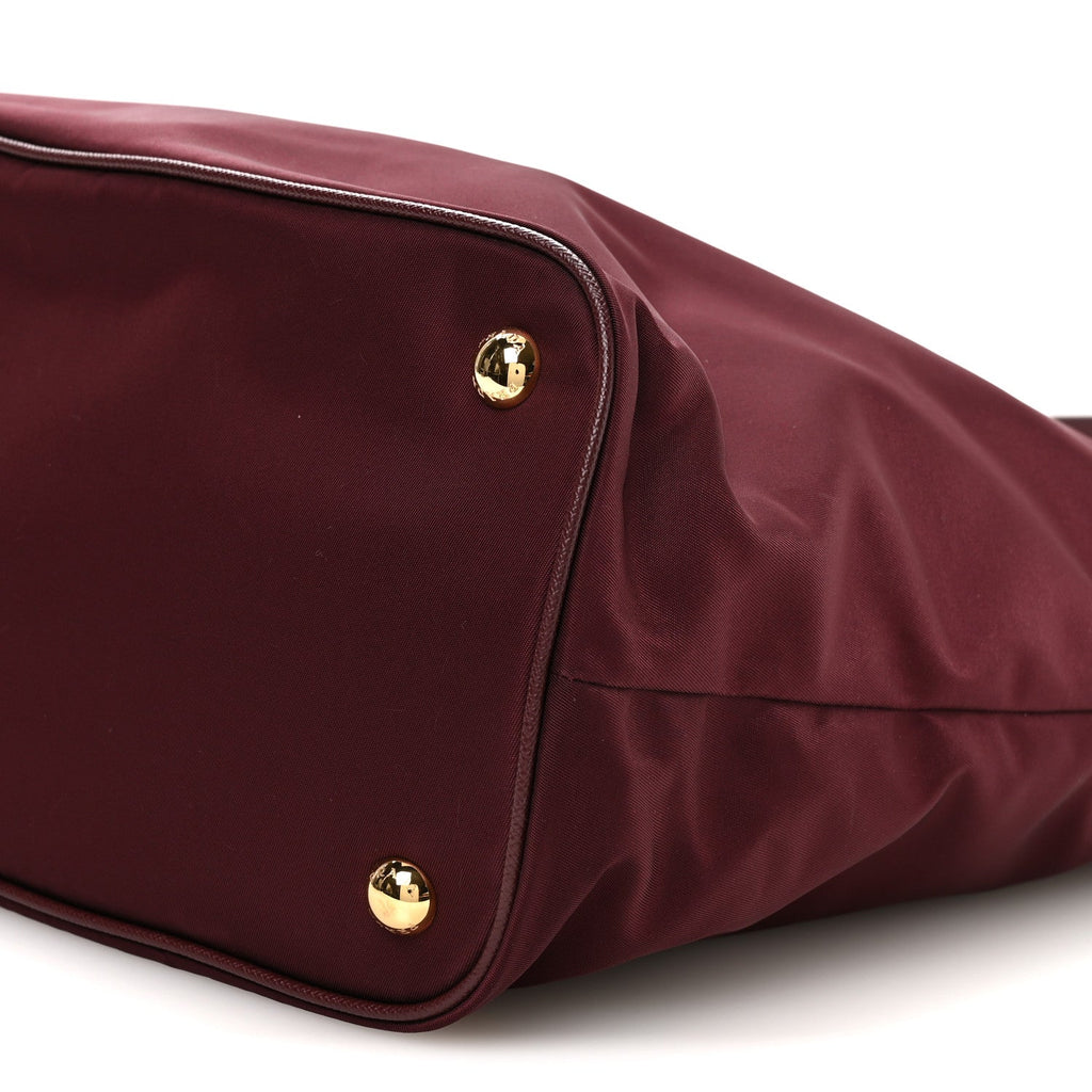 Tessuto Nylon Saffiano Tote Granato