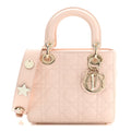 Lambskin Cannage Small Lucky Badges My Lady Dior Pink