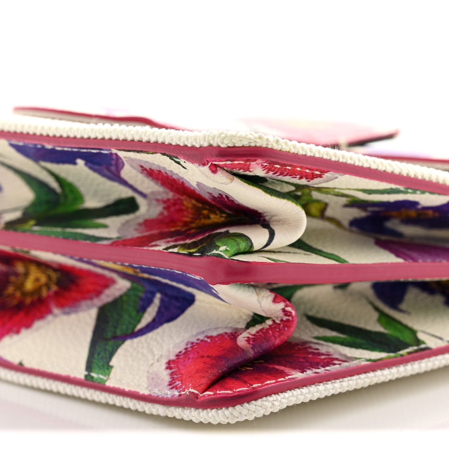 Canvas Calfskin Thalia Crossbody Bag White Multicolor