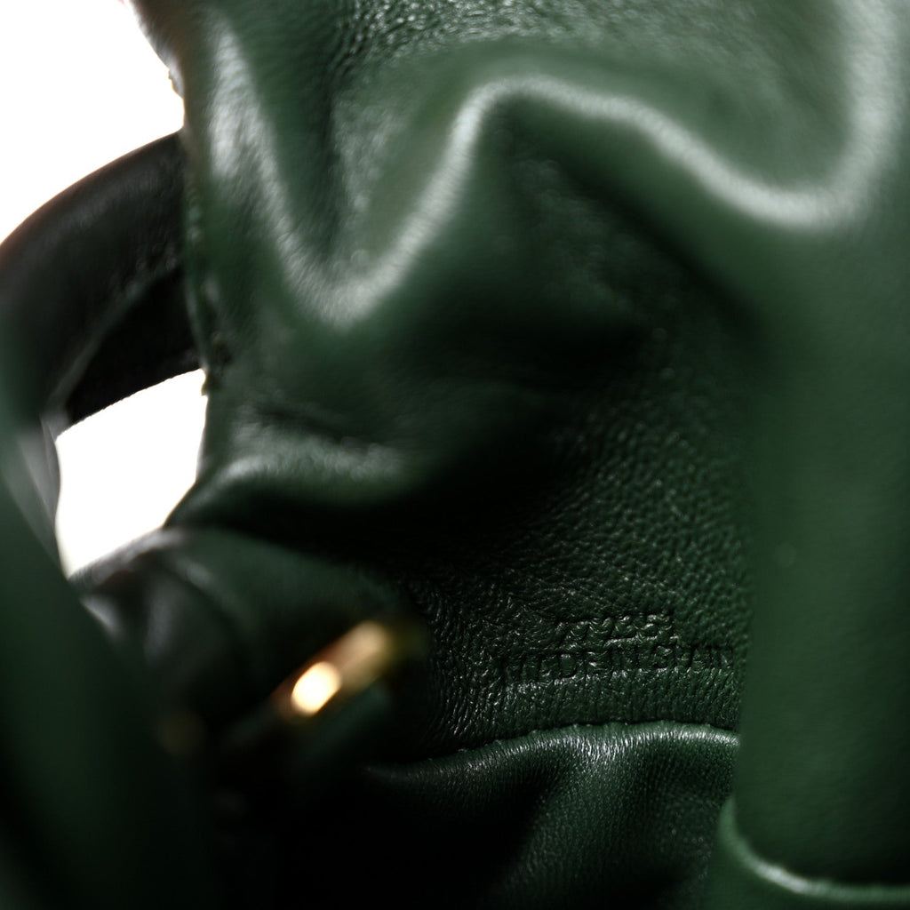 Calfskin Quilted Flamenco Knot Clutch Verde