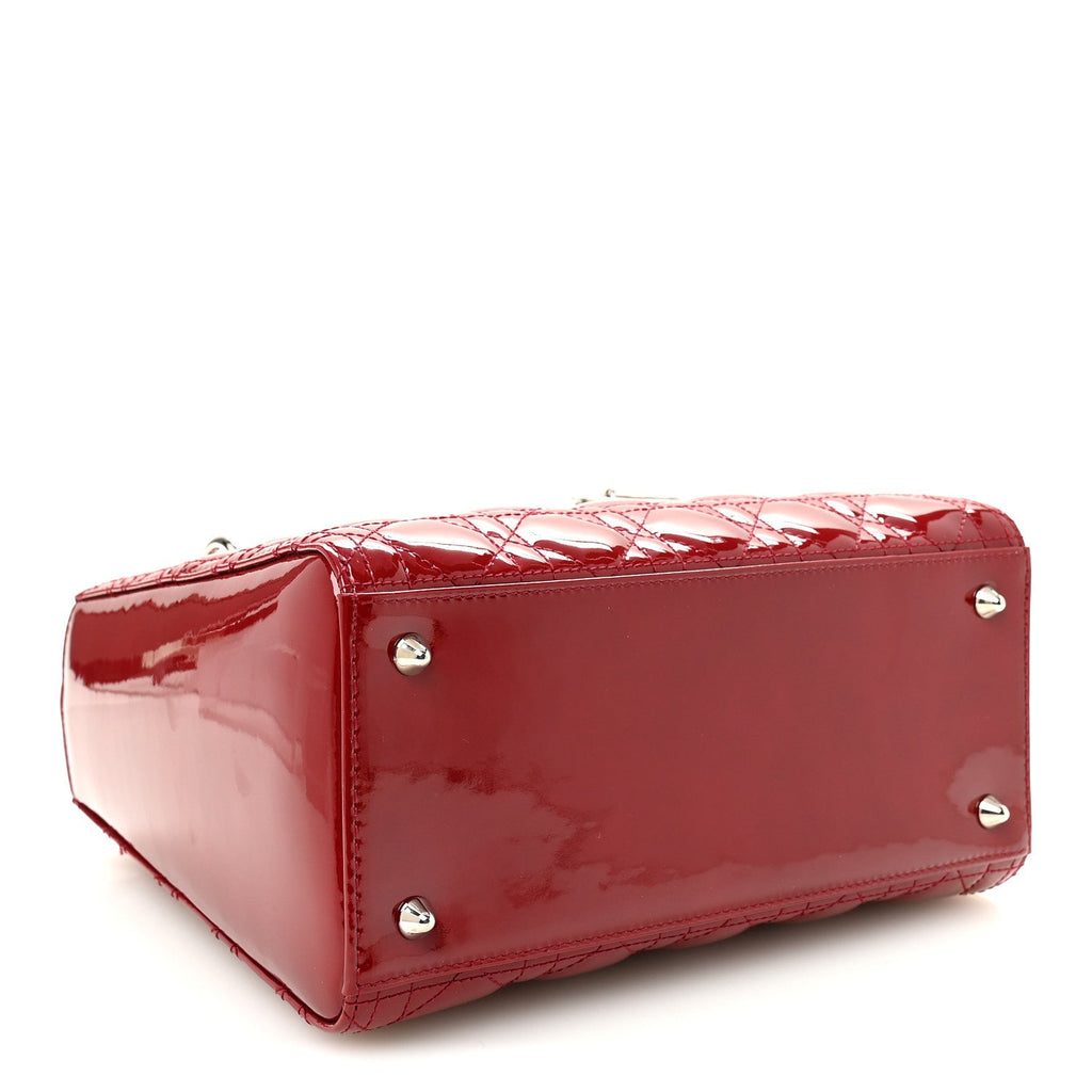 Patent Cannage Medium Lady Dior Red