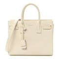 Grained Calfskin Baby Sac De Jour White