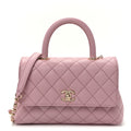Caviar Quilted Mini Coco Handle Flap Light Pink