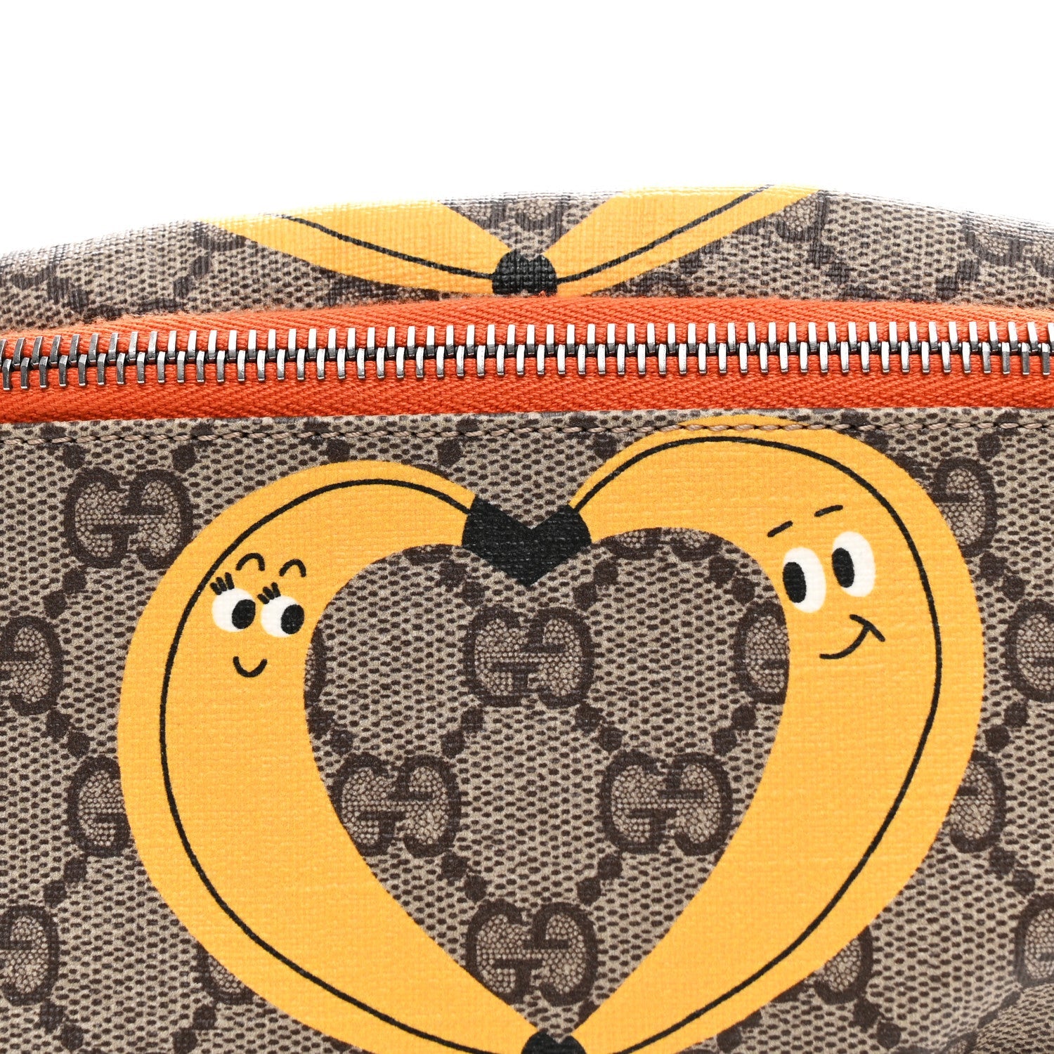 GG Supreme Monogram Banana Childrens Belt Bag Beige Ebony Multicolor Carrot Orange