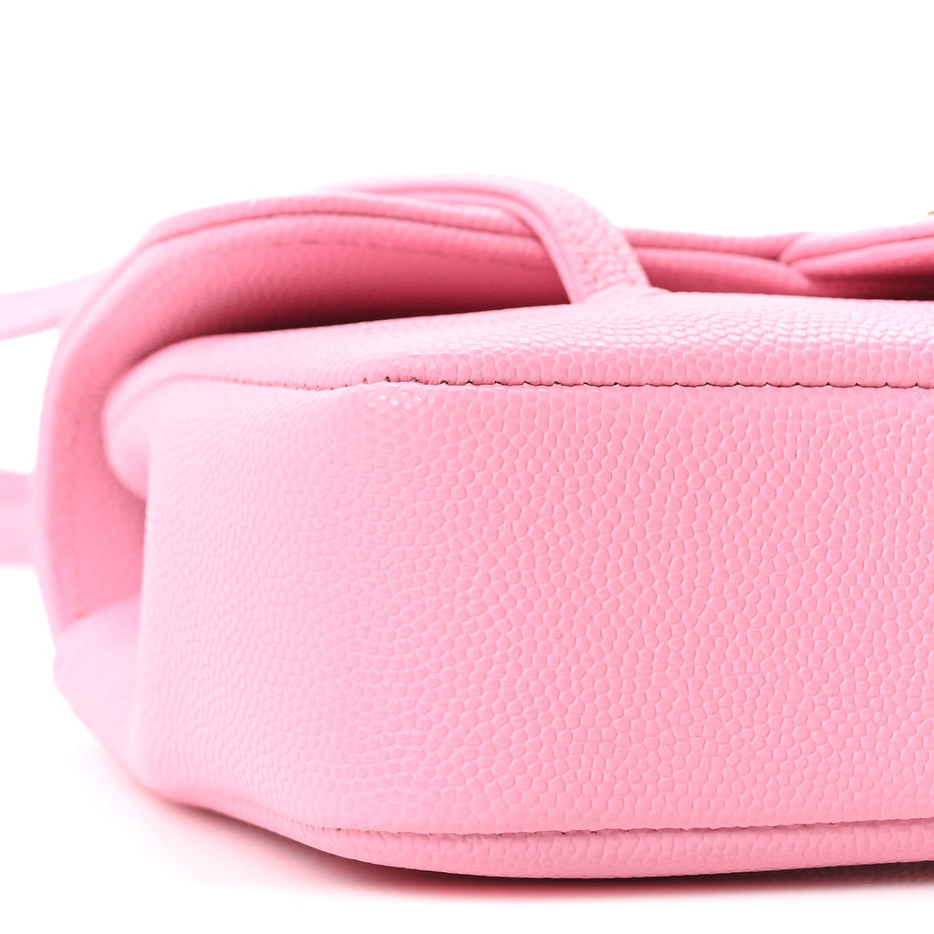 Shiny Caviar Mini Preppy Coco Shoulder Bag Rose
