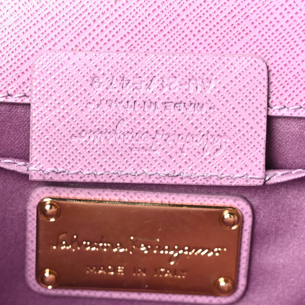 Printed Calfskin Ginny Crossbody Bag Purple