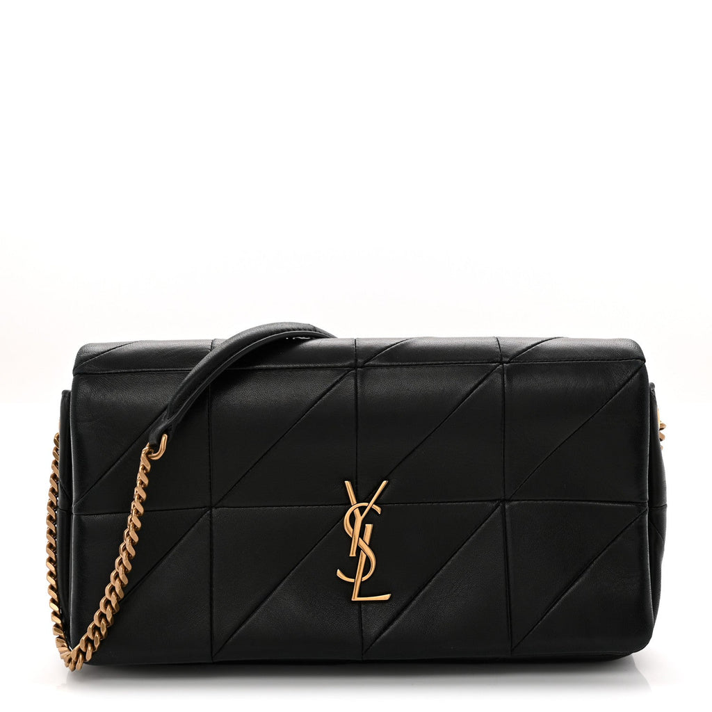 Lambskin Patchwork Monogram Medium Jamie Black