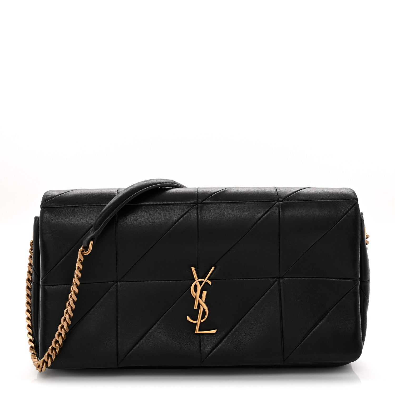 Lambskin Patchwork Monogram Medium Jamie Black