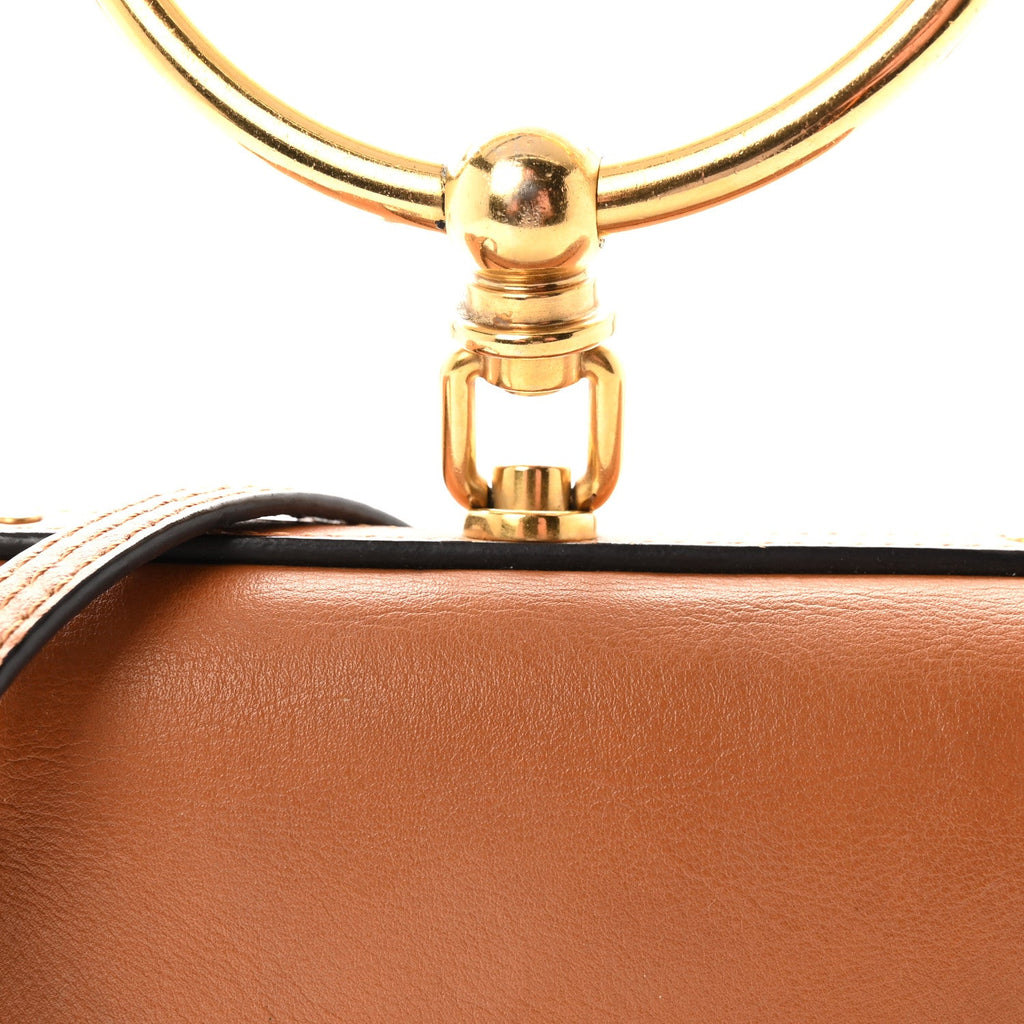 Calfskin Suede Small Nile Bracelet Bag Caramel
