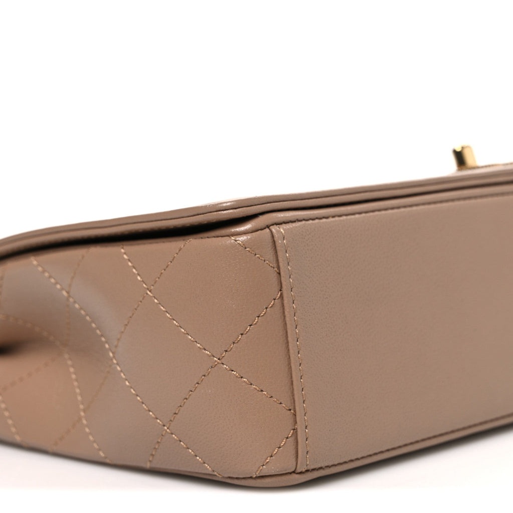 Sheepskin Quilted Vintage Mademoiselle Flap Beige