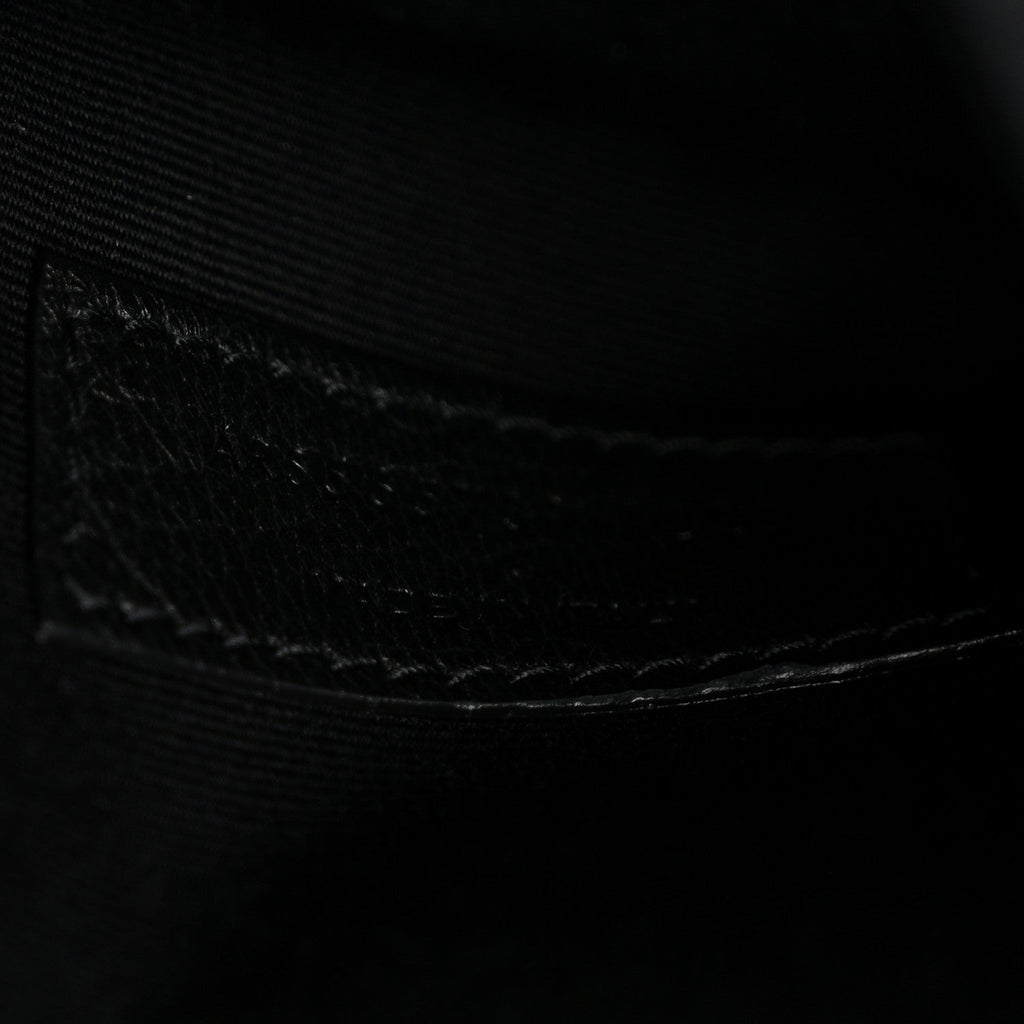 Calfskin Crocodile Embossed Uptown Monogram Pouch Black