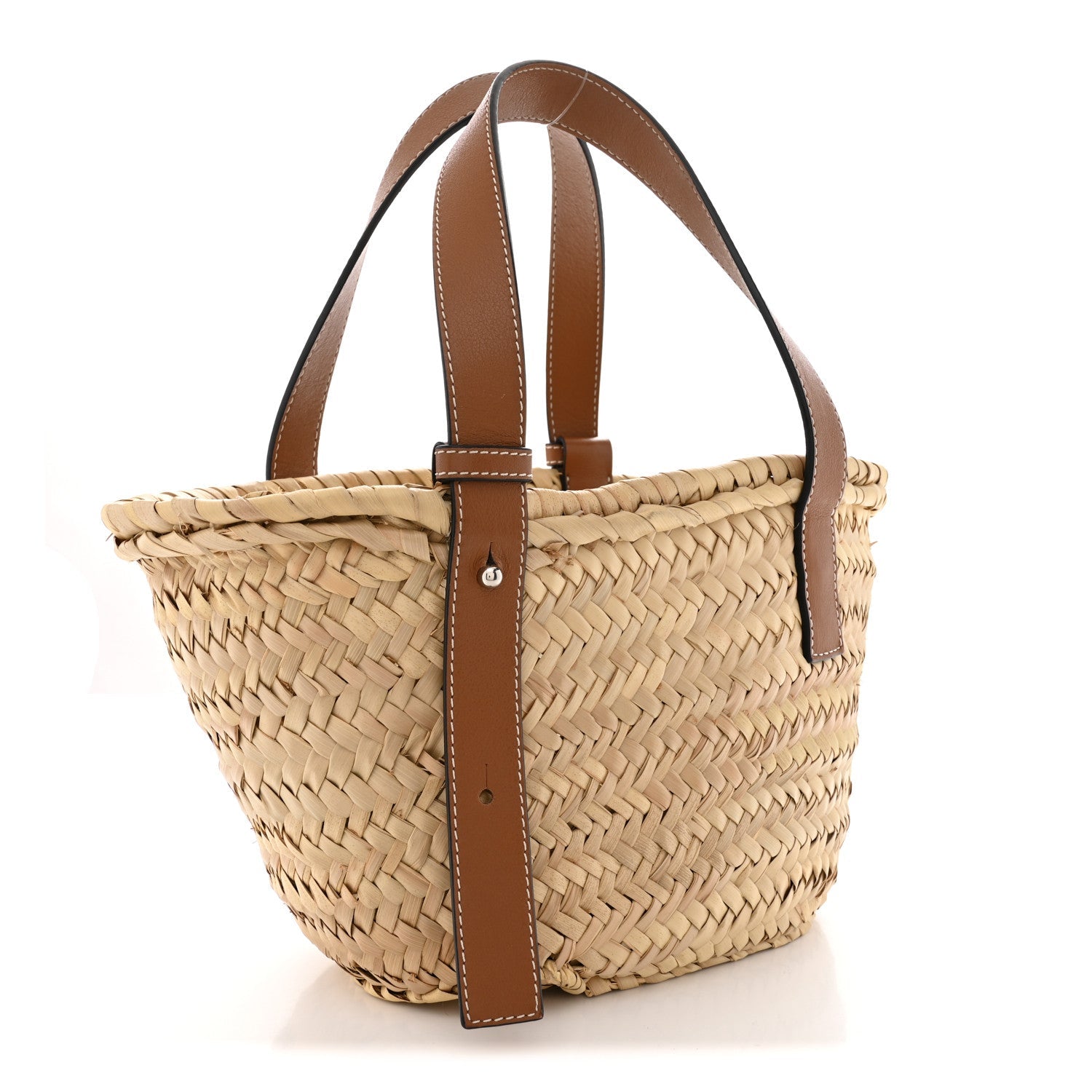 Raffia Small Basket Tote Bag Natural Tan