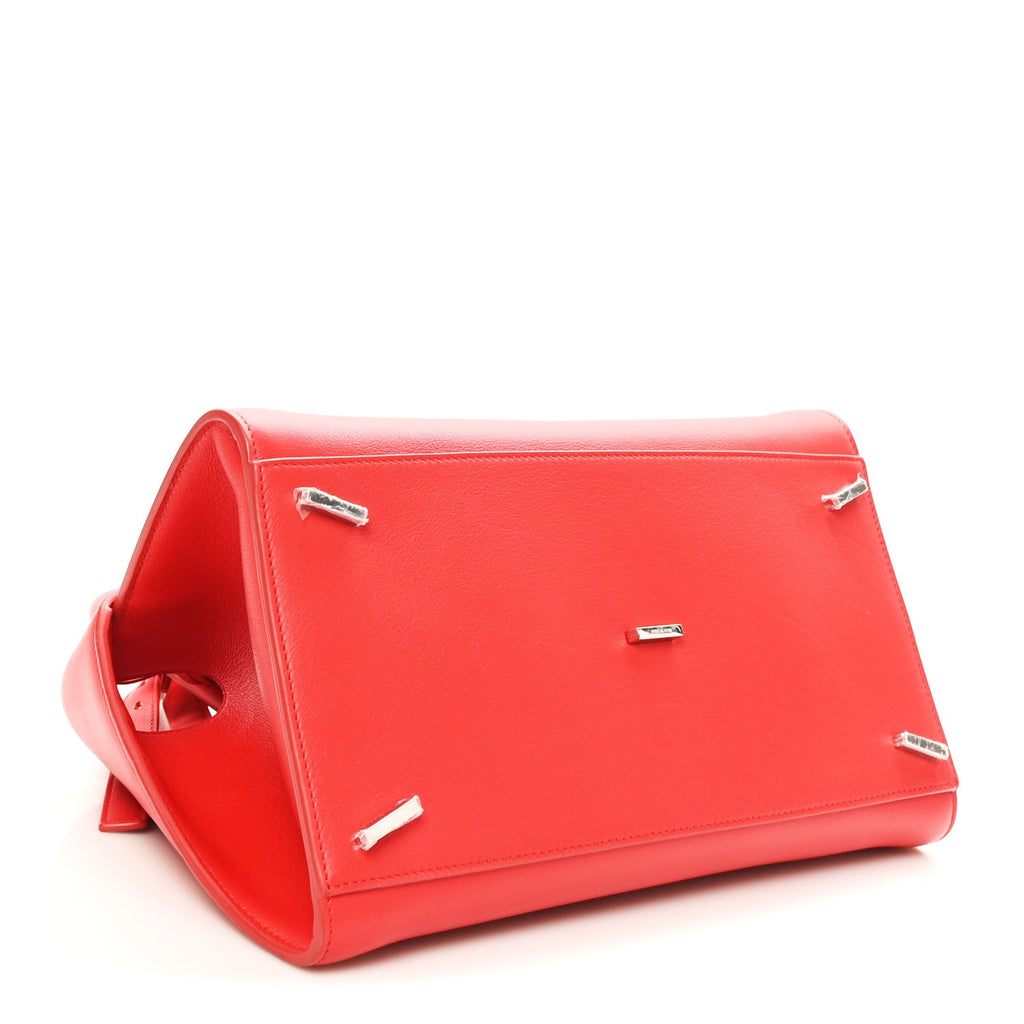 Natural Grain Calfskin Medium Hug Bag Flame Red