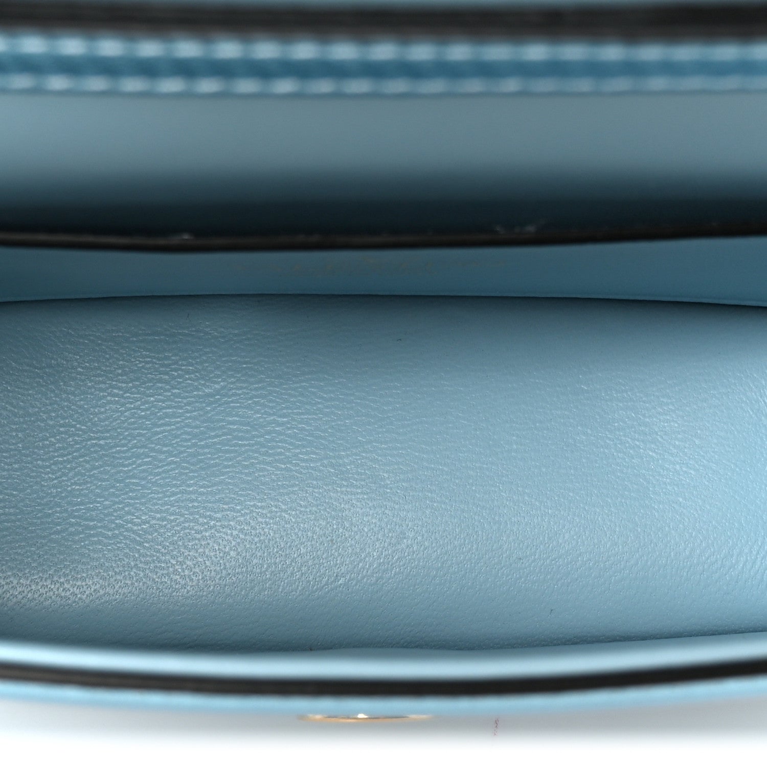 Laminated Calfskin Crystal Vlogo Small Shoulder Bag Blue
