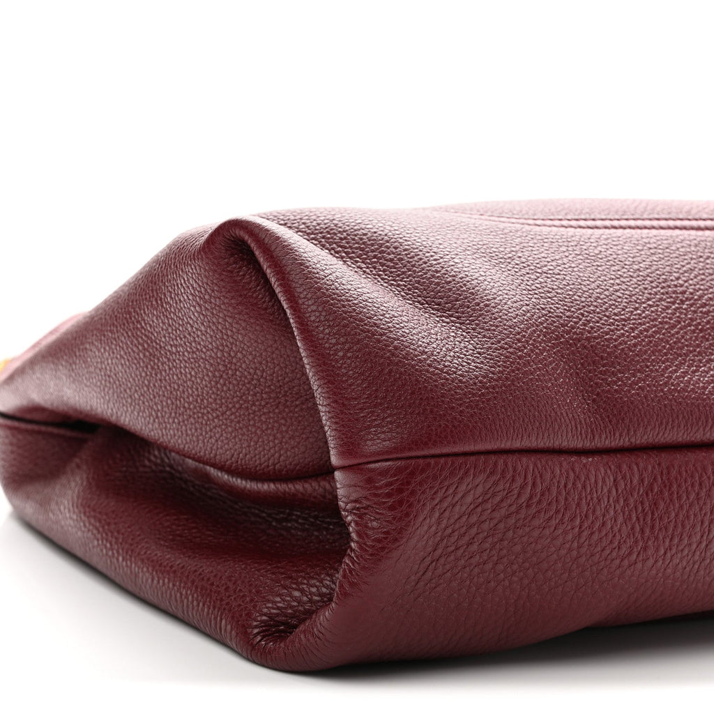 Grained Calfskin Softbit Maxi Shoulder Bag Rosso Ancora Red
