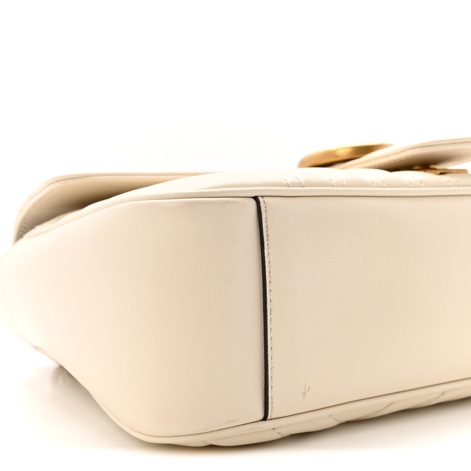 Calfskin Matelasse Small GG Marmont Shoulder Bag White