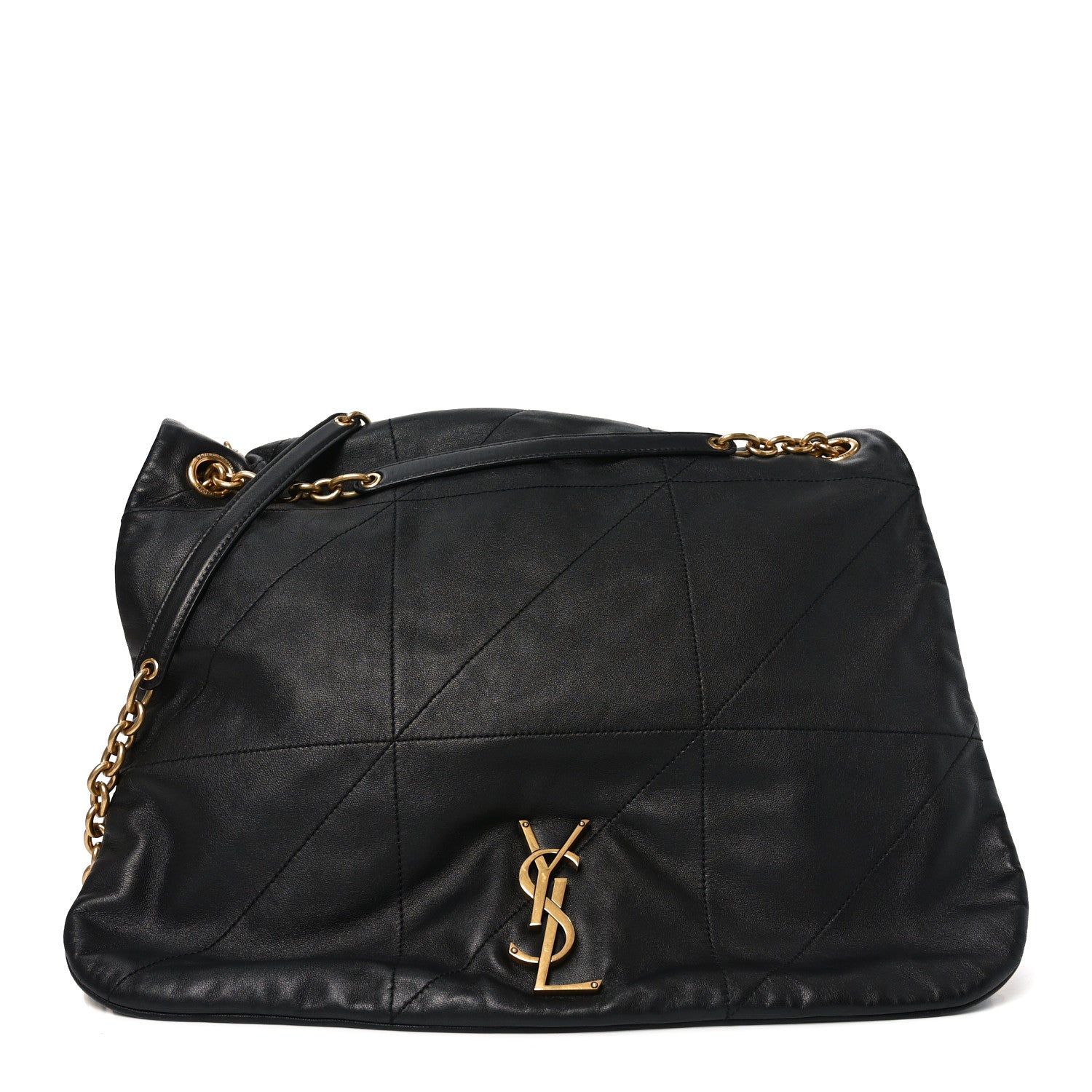 Lambskin Matelasse Monogram Large Jamie 4.3 Black