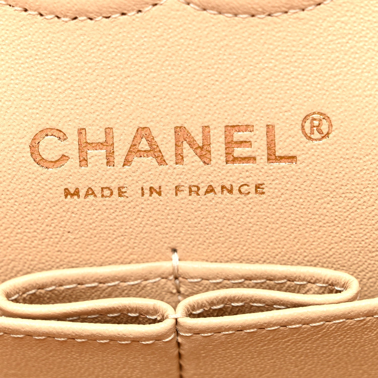 Caviar Quilted Small Double Flap Beige
