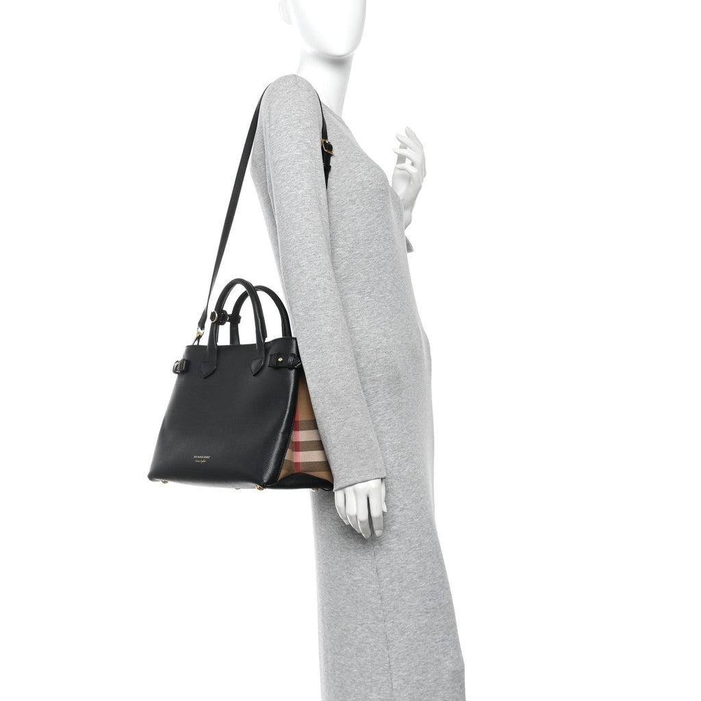 Derby Calfskin Medium Banner Tote Black