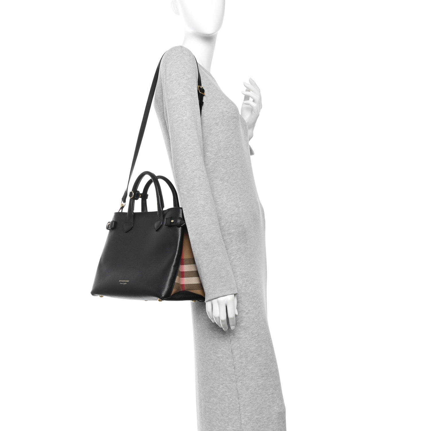 Derby Calfskin Medium Banner Tote Black