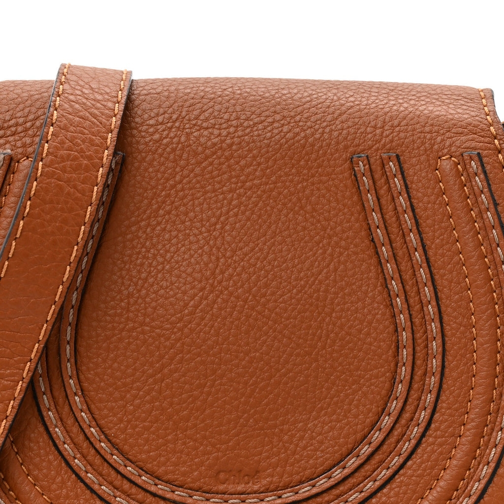 Calfskin Mini Marcie Round Crossbody Bag Tan