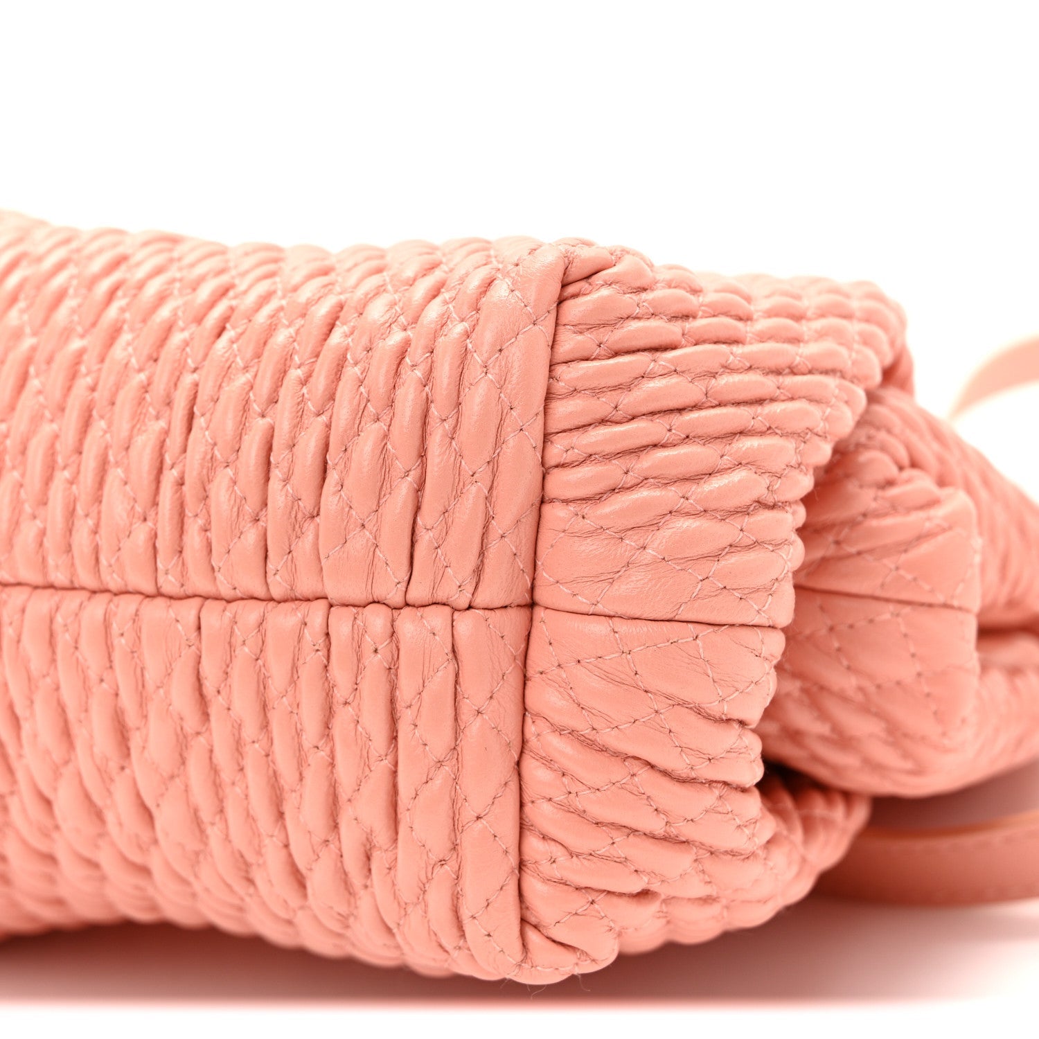 Lambskin Knit Small The Point Triangle Bag Peachy