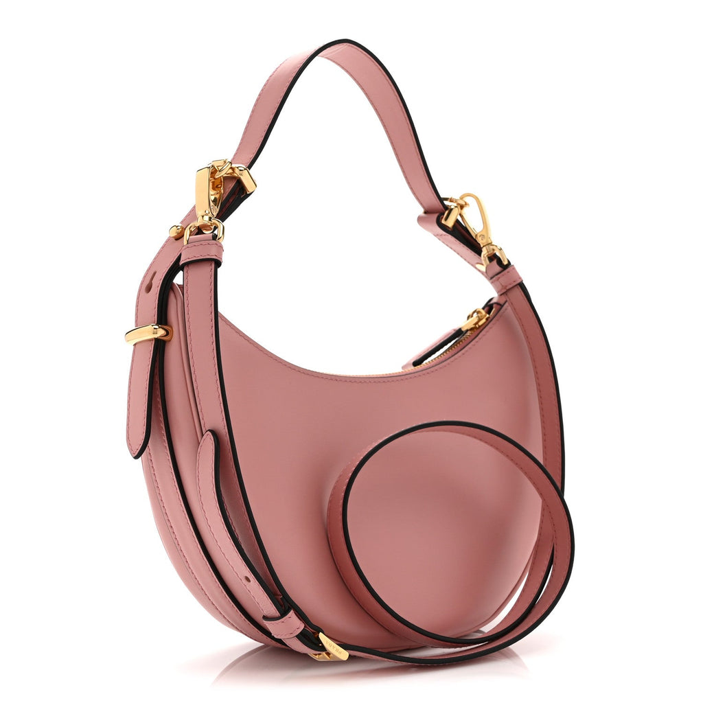 Soft Calfskin Arque Shoulder Bag Alabastro