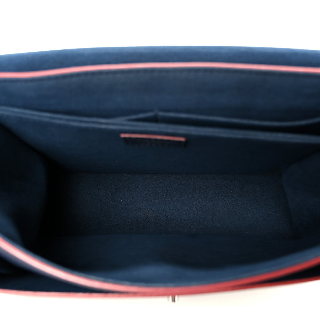 Soft Calfskin My Lockme Top Handle Marine Rouge